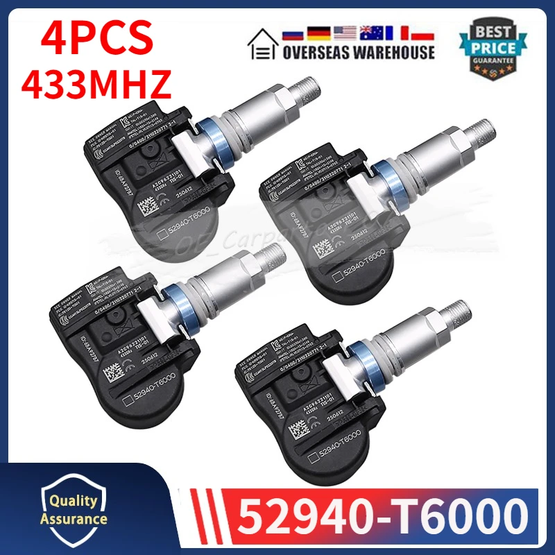 4PCS/Lot Tire Sensor 52940-T6000 For 2023 2024 2025 2026 2027 2028 2029 Genesis Gv80 TPMS Tyre Pressure Monitoring System 433MHZ
4PCS/Lot Tire Sensor 52940-T6000 For 2023 2024 2025 2026 2027 2028 2029 Genesis Gv80 TPMS Tyre Pressure Monitoring System 433MHZ