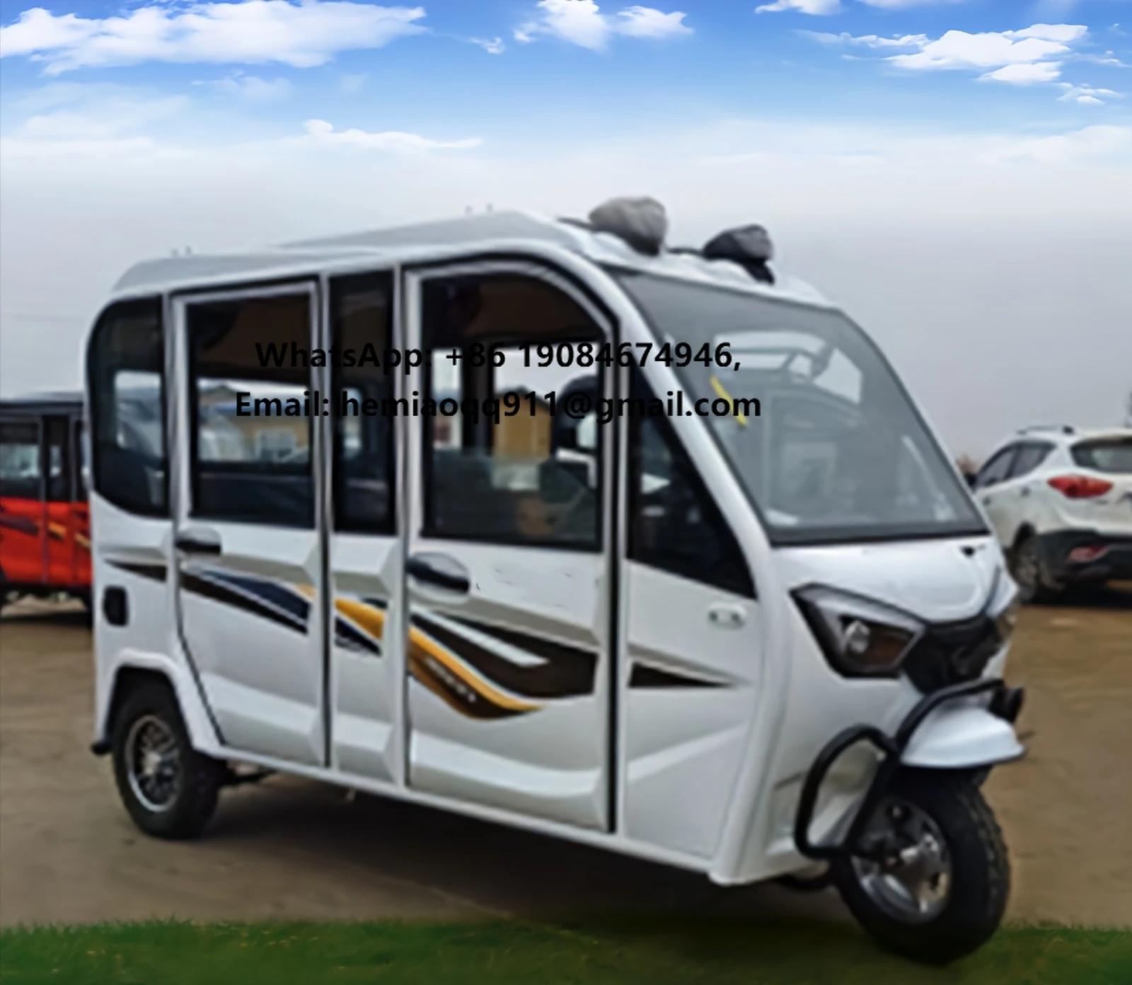 Cheap 4 Doors 3 Seats Passenger Trike Close Cabin Scooter Three Wheel Motorcycle Tuktuk Electric Tricycle for Adults
Cheap 4 Doors 3 Seats Passenger Trike Close Cabin Scooter Three Wheel Motorcycle Tuktuk Electric Tricycle for Adults