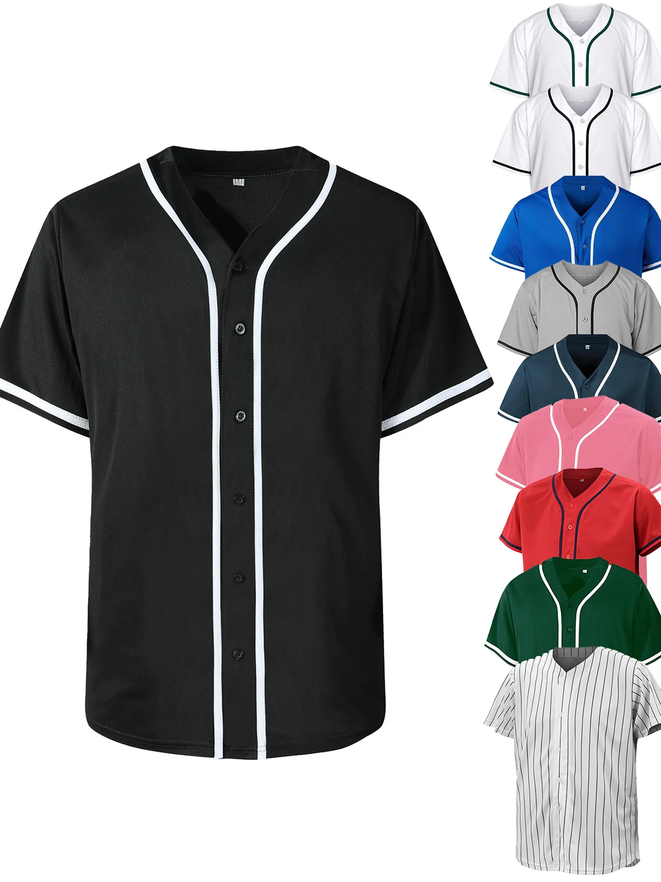Blank Baseball Jersey Unisex Solid Color Button Up Short Sleeve Hip Hop Streetwear Casual T-shirt Tops
Blank Baseball Jersey Unisex Solid Color Button Up Short Sleeve Hip Hop Streetwear Casual T-shirt Tops