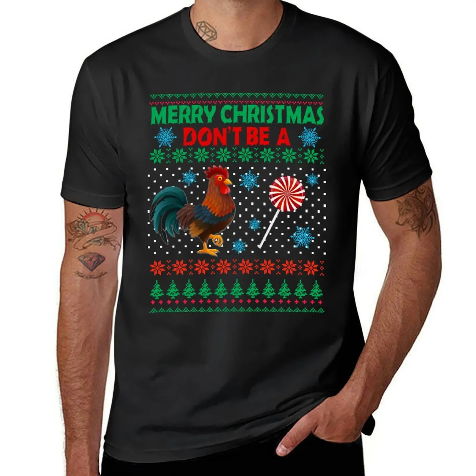 Merry Christmas Don't Be A Chicken And Candy Ugly Christmas Sweater T-Shirt sports fans plus size tops workout shirts for men
Merry Christmas Don't Be A Chicken And Candy Ugly Christmas Sweater T-Shirt sports fans plus size tops workout shirts for men