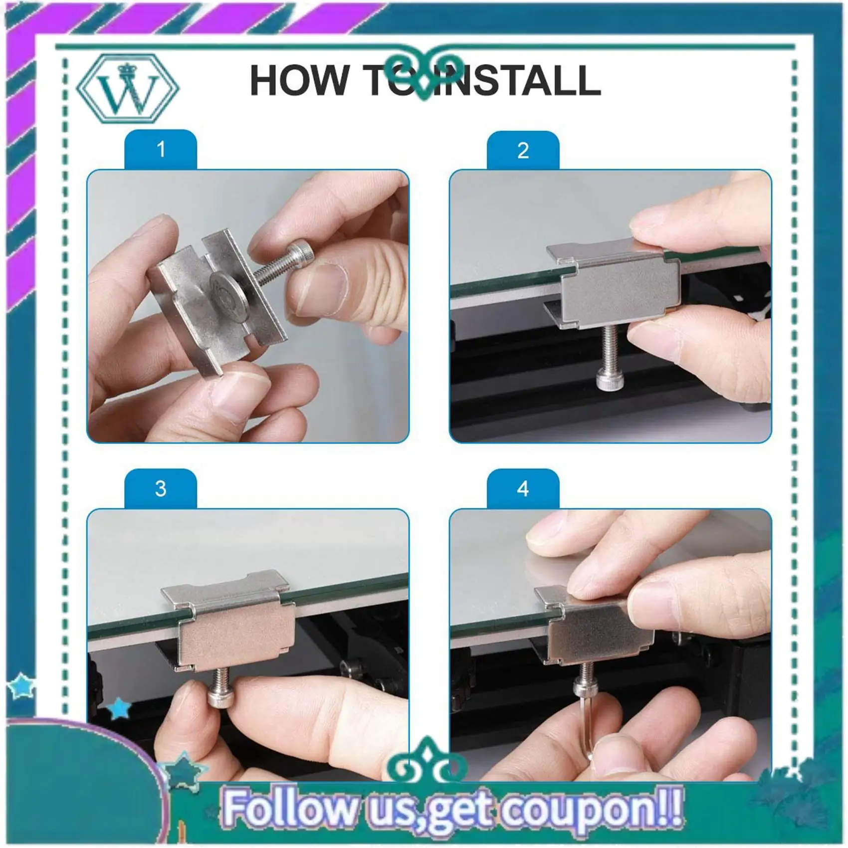 A75Q-Стеклянный зажим для кровати, совместимый с Ender 3/3 Pro/V2/3S, Ender 5/Pro, регулируемым зажимом для 3D-принтера, аксессуарами, 8 шт.
A75Q-Стеклянный зажим для кровати, совместимый с Ender 3/3 Pro/V2/3S, Ender 5/Pro, регулируемым зажимом для 3D-принтера, аксессуарами, 8 шт.