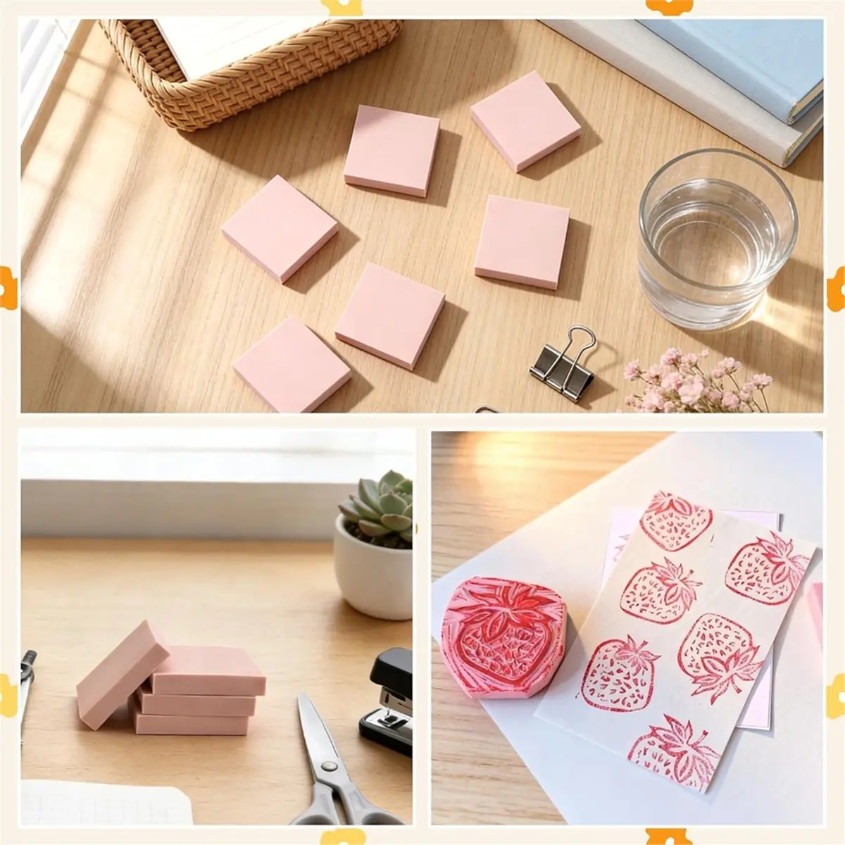 A013 6Pack Block Pale Pink Rubber Stamp Carving Blocks Rubber Carved Brick Soft Rubber Linoleum Block for Craft Project B
A013 6Pack Block Pale Pink Rubber Stamp Carving Blocks Rubber Carved Brick Soft Rubber Linoleum Block for Craft Project B