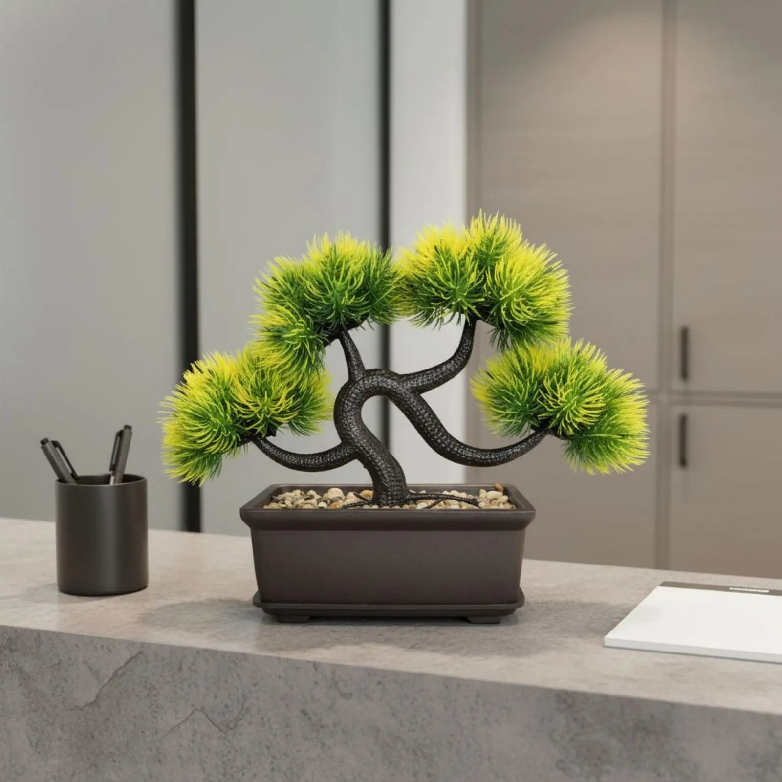 Artificial Fir Bonsai Indoor Decoration Potted Fir Bonsai Home Decor Lifelike Easy to Maintain for Living Room, Desktop
Artificial Fir Bonsai Indoor Decoration Potted Fir Bonsai Home Decor Lifelike Easy to Maintain for Living Room, Desktop