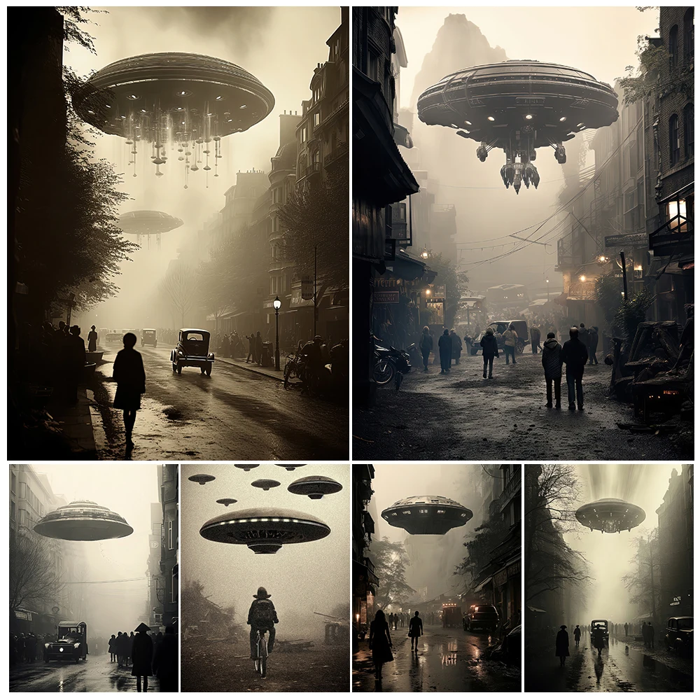 Alien Spaceships Invading Earth,Fantasy Photo Wall Art Canvas Painting,Mysterious UFOs Spaceship Photo,Gothic Art Poster Print
Alien Spaceships Invading Earth,Fantasy Photo Wall Art Canvas Painting,Mysterious UFOs Spaceship Photo,Gothic Art Poster Print