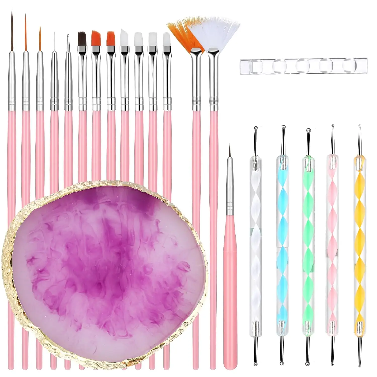22-Piece Professional Nail Art Kit with Mixing Palette, Detail Brushes & Dotting Tools - Salon Quality Manicure Design Set
22-Piece Professional Nail Art Kit with Mixing Palette, Detail Brushes & Dotting Tools - Salon Quality Manicure Design Set