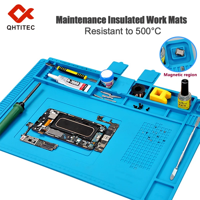 Soldering Station Mat Silicone Multifunctional Work Mat Heat Resistant 932°F Anti-Static Pad for Electronic Phone Watch Repair
Soldering Station Mat Silicone Multifunctional Work Mat Heat Resistant 932°F Anti-Static Pad for Electronic Phone Watch Repair