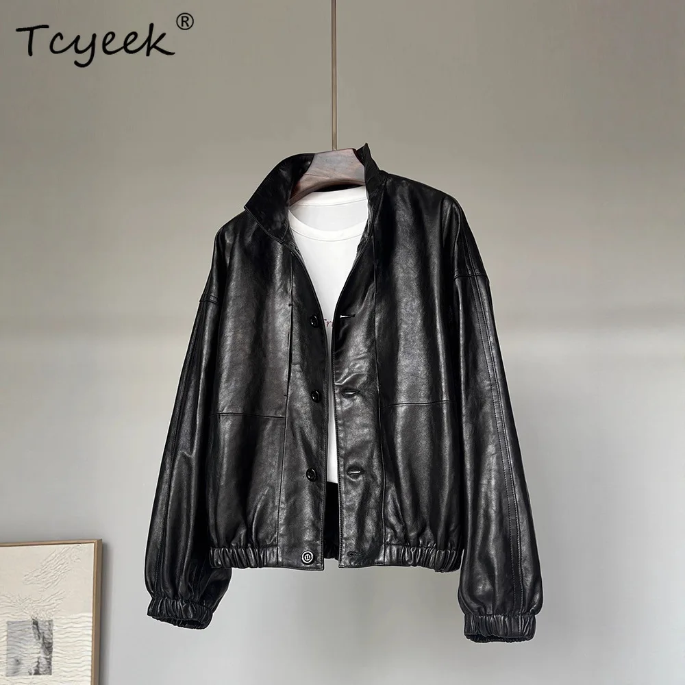 Tcyeek Genuine Sheepskin Real Leather Jacket Women Spring Autumn Coat Woman Clothing Short Loose Fit Fashion Casaco Feminino
Tcyeek Genuine Sheepskin Real Leather Jacket Women Spring Autumn Coat Woman Clothing Short Loose Fit Fashion Casaco Feminino