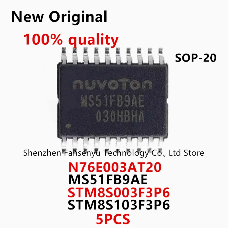 (5piece)100% New N76E003AT20 MS51FB9AE STM8S003F3P6 STM8S103F3P6 8S003F3P6 8S103F3P6 sop-20 Chipset
(5piece)100% New N76E003AT20 MS51FB9AE STM8S003F3P6 STM8S103F3P6 8S003F3P6 8S103F3P6 sop-20 Chipset