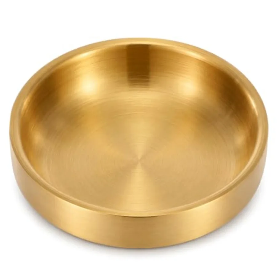 lMengjbang Paper Clip Holder, Gold Decorative Bowl Ring Holder Small Jewelry Dish Stainless Steel Dual-Purpose Round Small Stor
lMengjbang Paper Clip Holder, Gold Decorative Bowl Ring Holder Small Jewelry Dish Stainless Steel Dual-Purpose Round Small Stor
