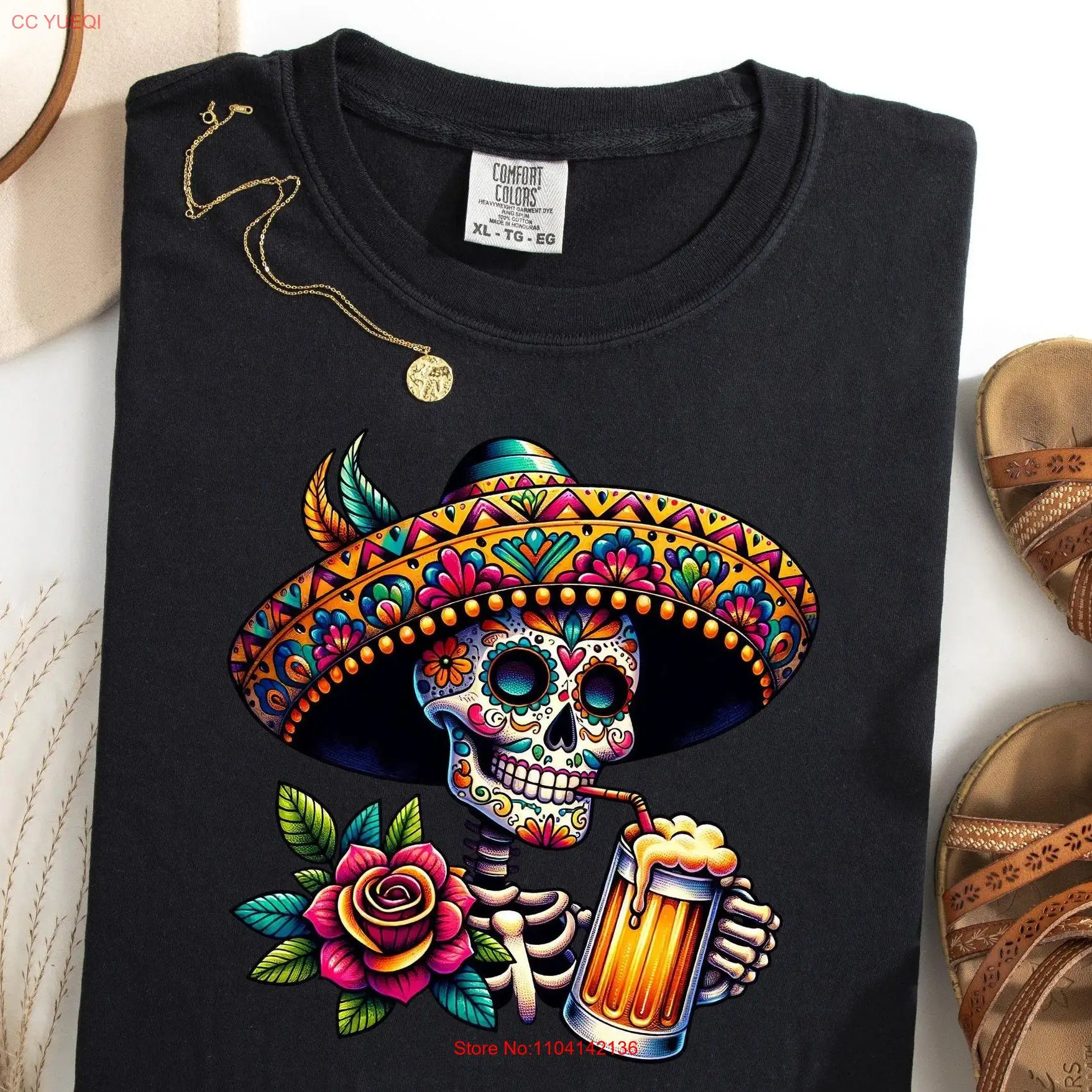 Футболка Comfort Colors Day of the Dead Цветная футболка с сахарным черепом на Хэллоуин с длинными или короткими рукавами
Футболка Comfort Colors Day of the Dead Цветная футболка с сахарным черепом на Хэллоуин с длинными или короткими рукавами