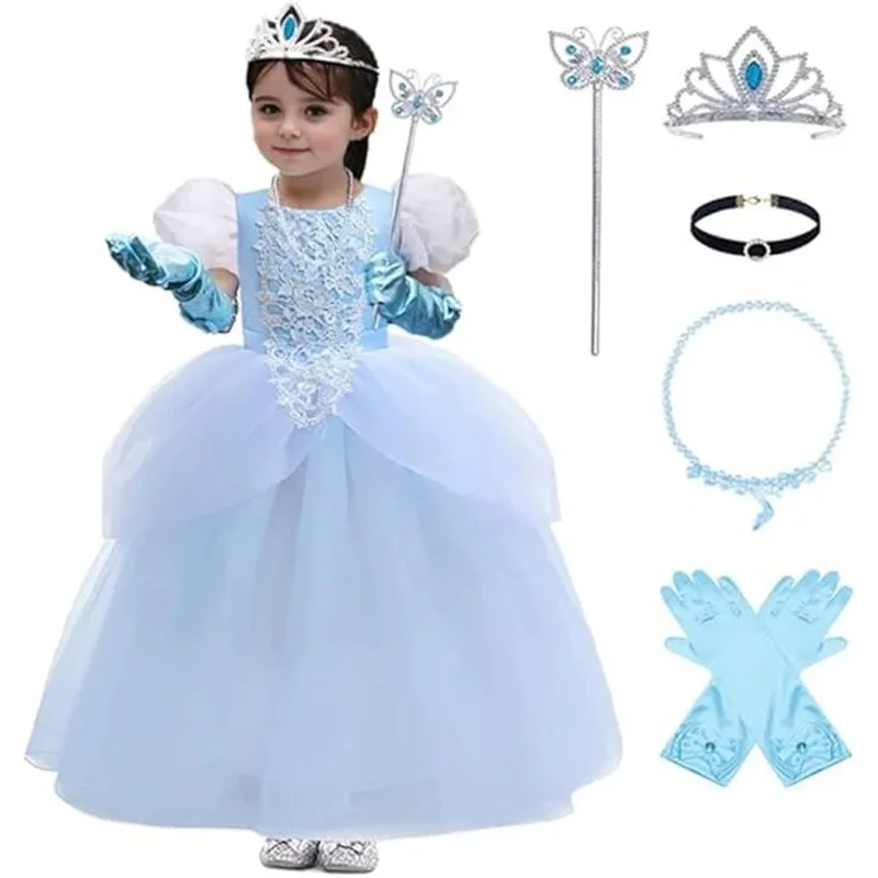 Cinderella Cosplay Costume For Girls Fancy Dress Up Kid Halloween Carnival Sequins Princess Dress+Crown Gloves Ball Gown 3-10Yrs
Cinderella Cosplay Costume For Girls Fancy Dress Up Kid Halloween Carnival Sequins Princess Dress+Crown Gloves Ball Gown 3-10Yrs