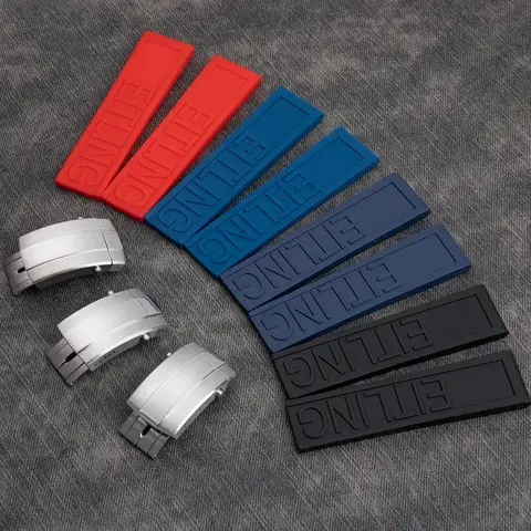 Thick Letter Rubber 22mm 24mm Watch Band Accessories For Breitling Strap Avenger Heritage Superocean Waterproof Wristband