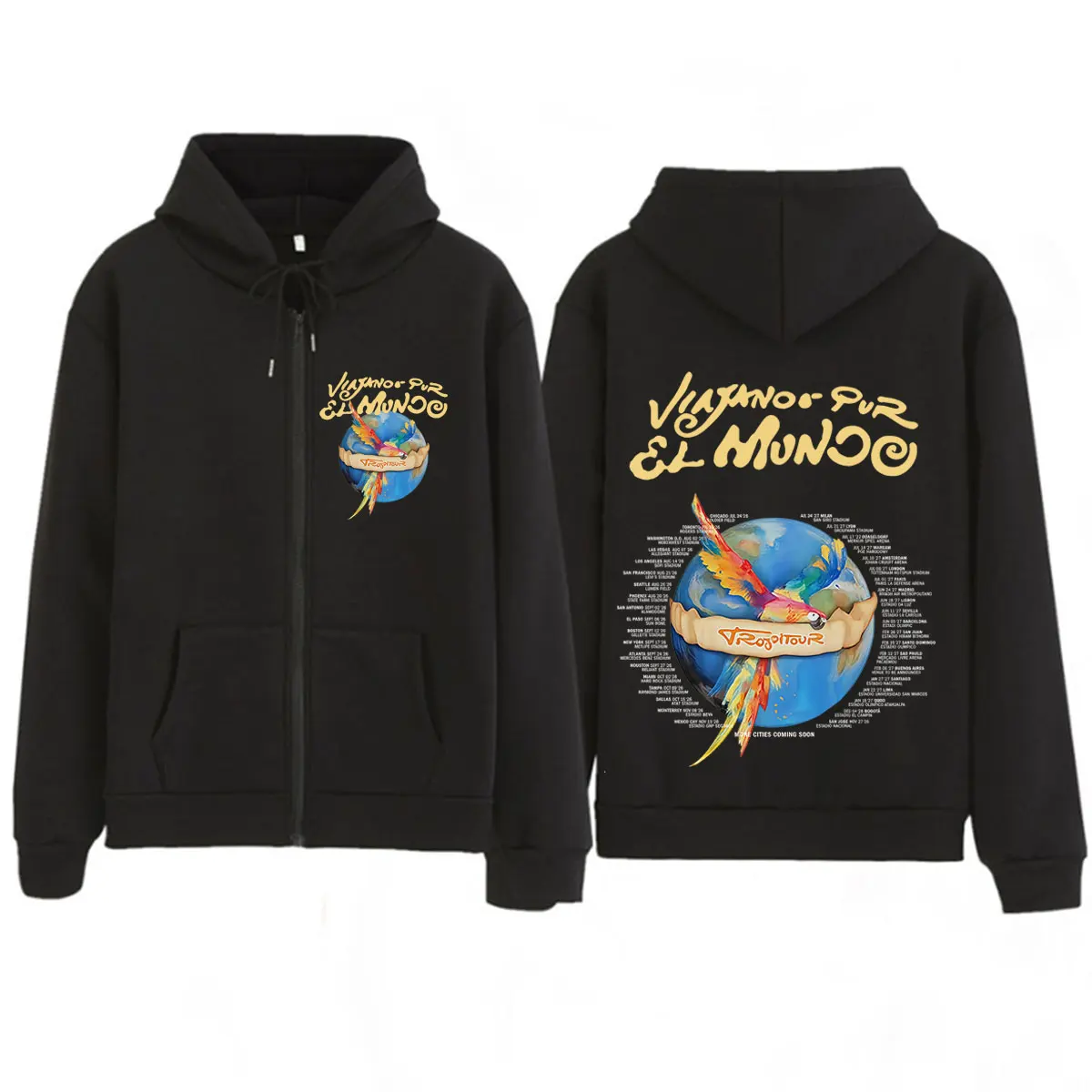 Karol G Viajando Por El Mundo Tropitour 2026 Graphics Zipper Hoodie Men Women Fashion Sweatshirts Casual Oversized Zip Up Jacket
Karol G Viajando Por El Mundo Tropitour 2026 Graphics Zipper Hoodie Men Women Fashion Sweatshirts Casual Oversized Zip Up Jacket