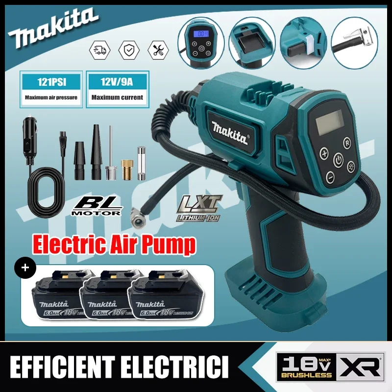 Беспроводной портативный электрический воздушный насос Makita 12В, перезаряжаемый ручной компрессор для автомобилей, совместимый с аккумулятором Makita 18В
Беспроводной портативный электрический воздушный насос Makita 12В, перезаряжаемый ручной компрессор для автомобилей, совместимый с аккумулятором Makita 18В