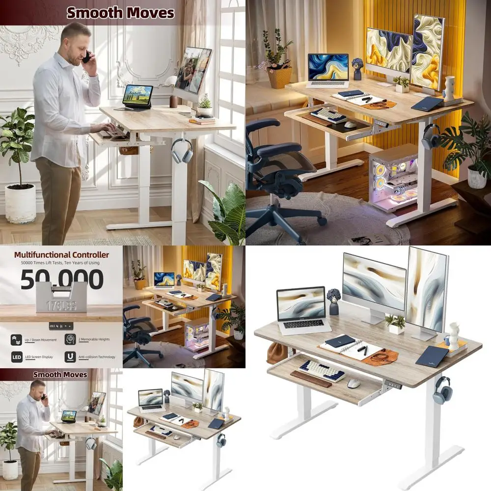 Электрический регулируемый по высоте стол из кленового дерева с выдвижной полкой для клавиатуры 47x24 для работы сидя и стоя
Электрический регулируемый по высоте стол из кленового дерева с выдвижной полкой для клавиатуры 47x24 для работы сидя и стоя