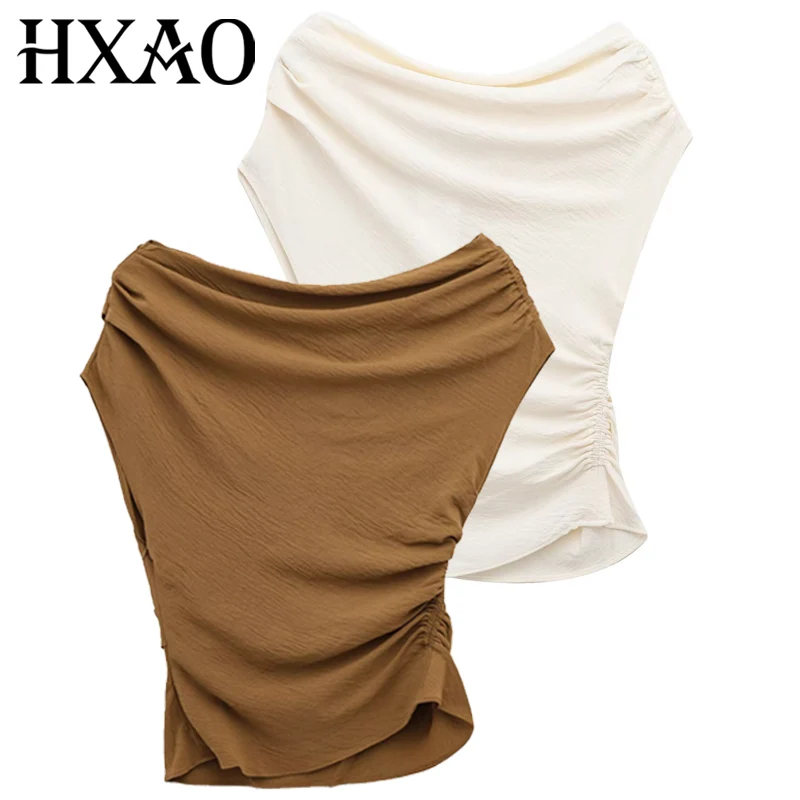 HXAO Asymmetric Ruffled Top Women Summer 2025 Sexy Crop Corset Tanks & Camis Off White Brown Tunic Top Elegant High Street Vests
HXAO Asymmetric Ruffled Top Women Summer 2025 Sexy Crop Corset Tanks & Camis Off White Brown Tunic Top Elegant High Street Vests