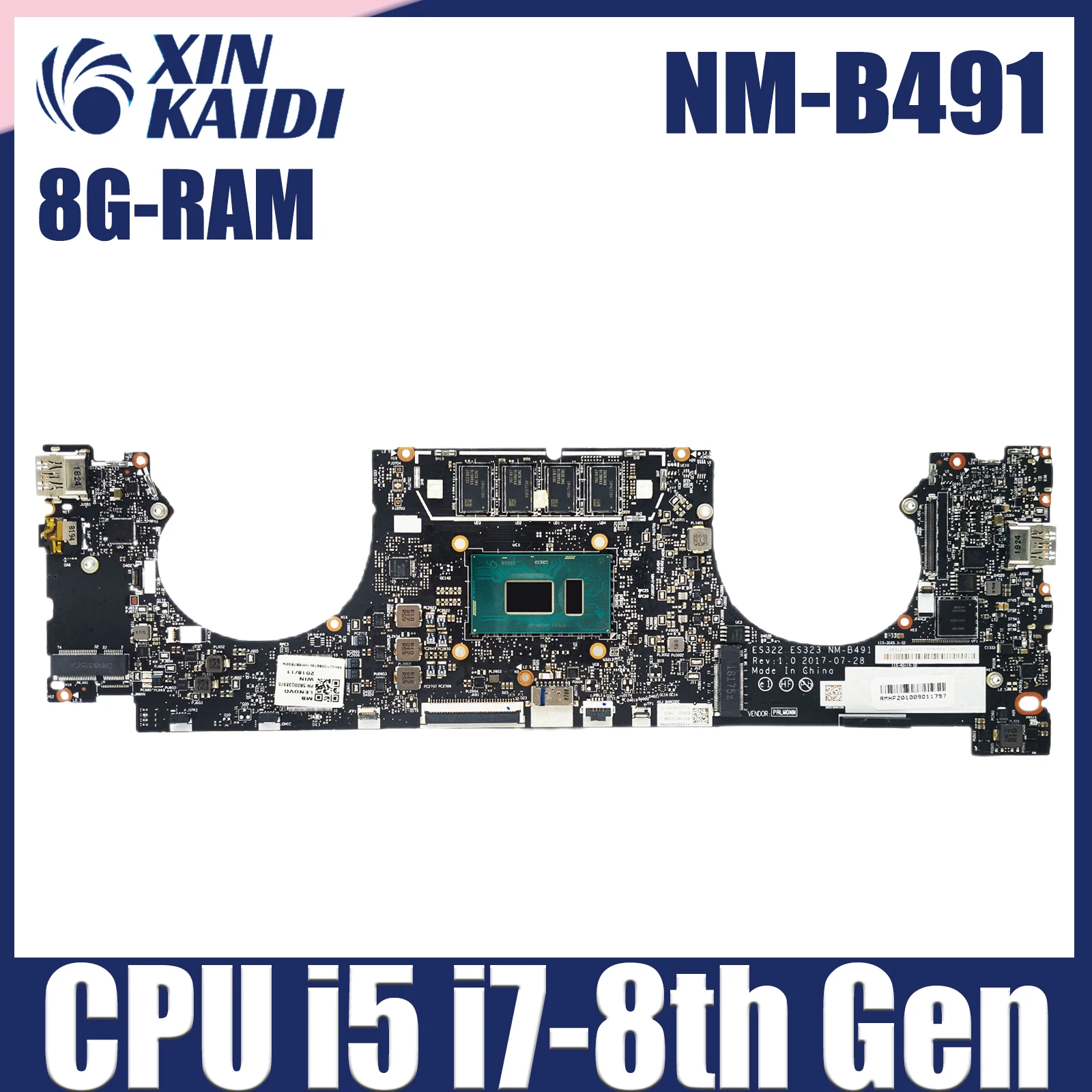 5B20Q38983 Mainboard For Lenovo Ideapad 720S-13IKB Laptop Motherboard ES322 ES323 NM-B491 With i5-8250U i7-8550U CPU 8G RAM
5B20Q38983 Mainboard For Lenovo Ideapad 720S-13IKB Laptop Motherboard ES322 ES323 NM-B491 With i5-8250U i7-8550U CPU 8G RAM