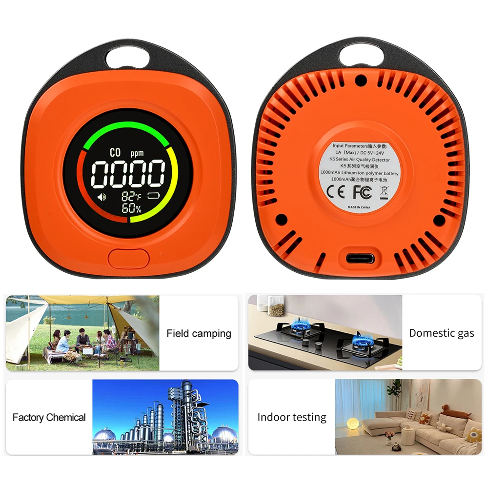 DC 5V~24V Portable Carbon Monoxide Detector 1000mAh Temperature Monitors Digital Gas Leak Detector for Home
DC 5V~24V Portable Carbon Monoxide Detector 1000mAh Temperature Monitors Digital Gas Leak Detector for Home