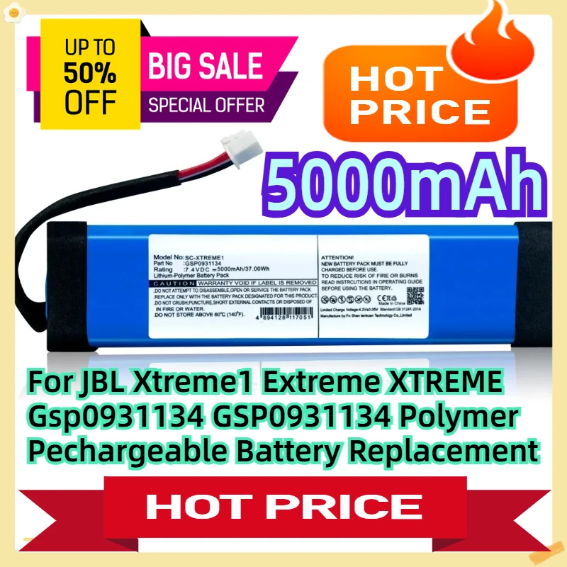 For JBL Xtreme1 Extreme XTREME Gsp0931134 GSP0931134-5000mah Polymer Pechargeable Battery Replacement
For JBL Xtreme1 Extreme XTREME Gsp0931134 GSP0931134-5000mah Polymer Pechargeable Battery Replacement