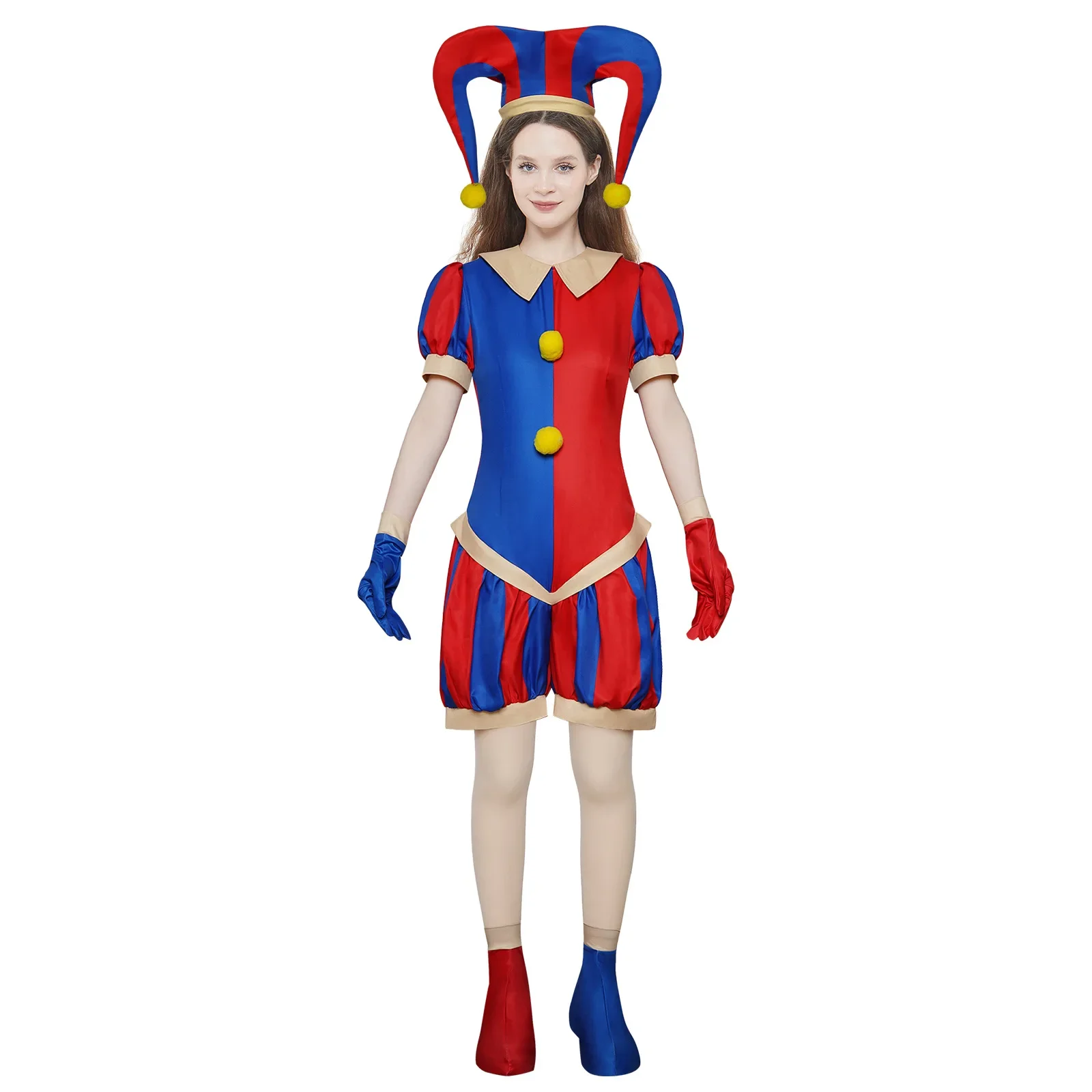 Pomni Cosplay Jumpsuit with Hat aShoes Cover Gloves Magical Virtual Circus Outfits for Halloween Carnival Circus Pomni Costumes
Pomni Cosplay Jumpsuit with Hat aShoes Cover Gloves Magical Virtual Circus Outfits for Halloween Carnival Circus Pomni Costumes