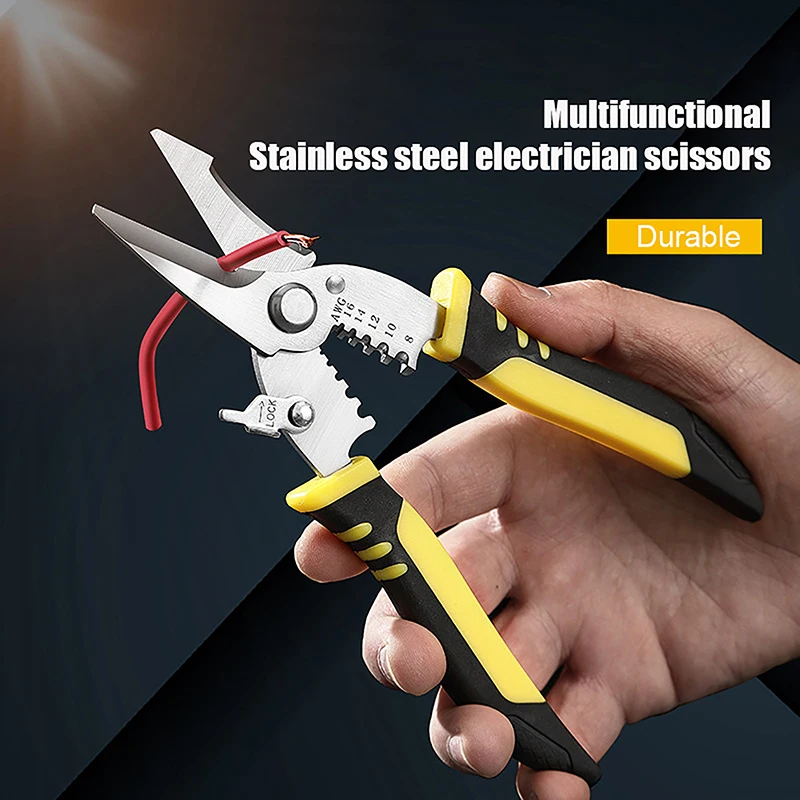 Wire Cutters Crimping Pliers Multi Function Pliers Stripping Pliers Electrician Scissors Hand Tools Electrician Tools Portable
Wire Cutters Crimping Pliers Multi Function Pliers Stripping Pliers Electrician Scissors Hand Tools Electrician Tools Portable