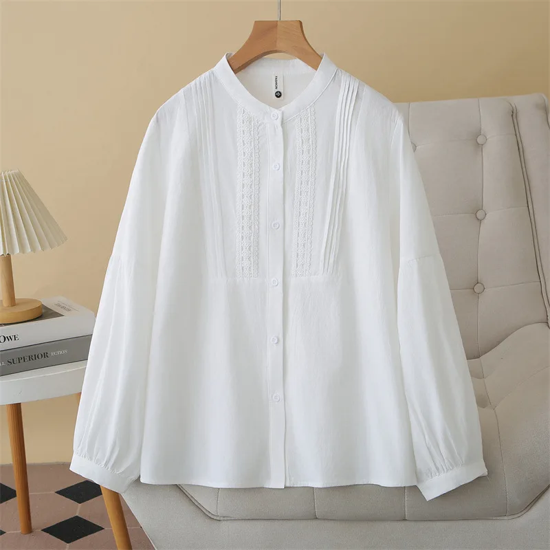 XXXXL Fashion Plus Size Woman Clothing Blouses Spring 2026 Long Sleeved round-neck Lace Pleated Cotton Shirt 8876
XXXXL Fashion Plus Size Woman Clothing Blouses Spring 2026 Long Sleeved round-neck Lace Pleated Cotton Shirt 8876