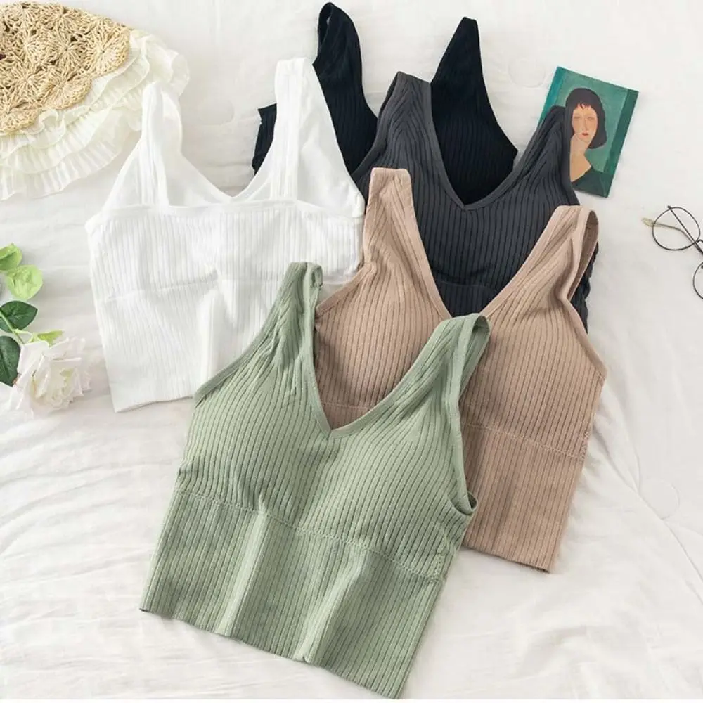 Shockproof V-neck Solid Thread Camisole Gather Push Up Bra with Pads Camisole Beauty Back Tube Tanks Seamless Vest Top Women
Shockproof V-neck Solid Thread Camisole Gather Push Up Bra with Pads Camisole Beauty Back Tube Tanks Seamless Vest Top Women