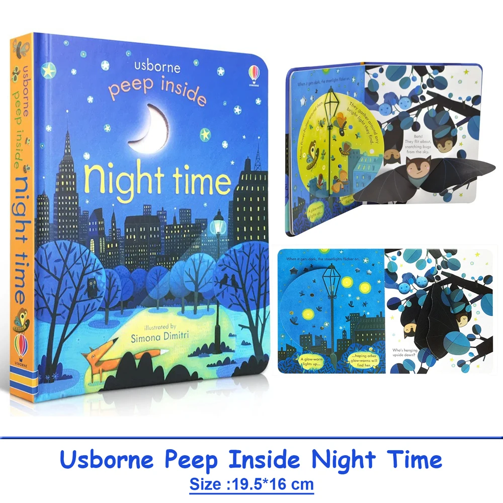 Usborne Peep Inside Night Time 3D Flap Educational English Picture Book for Kids Baby Interactive Activity Reading Books
Usborne Peep Inside Night Time 3D Flap Educational English Picture Book for Kids Baby Interactive Activity Reading Books