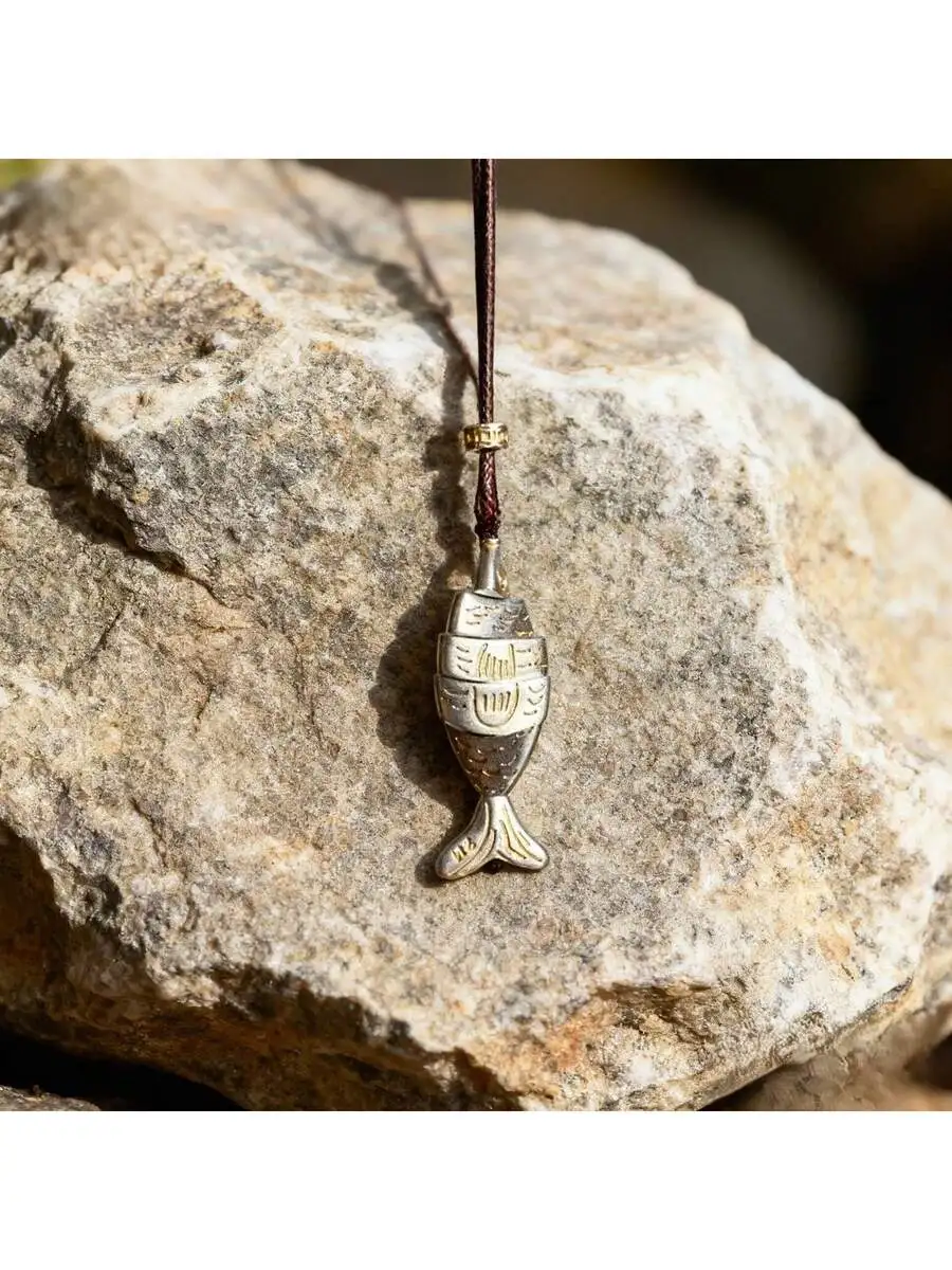 Minimalist Small Fish Pendant Necklace With Beaded Cord For Adults
Minimalist Small Fish Pendant Necklace With Beaded Cord For Adults