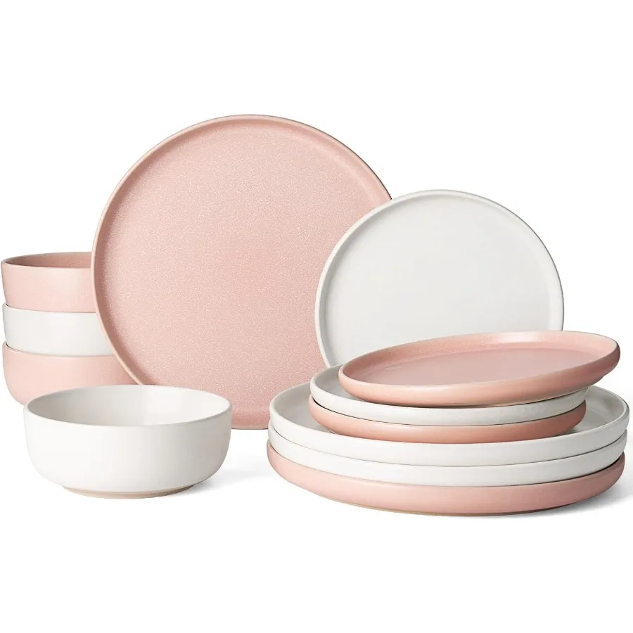 Наборы тарелок и мисок Milkyway, набор столовой посуды из 12 предметов, набор посуды с реактивной глазурью, набор керамической посуды, набор посуды для 4 матовых белых и Lig
Наборы тарелок и мисок Milkyway, набор столовой посуды из 12 предметов, набор посуды с реактивной глазурью, набор керамической посуды, набор посуды для 4 матовых белых и Lig