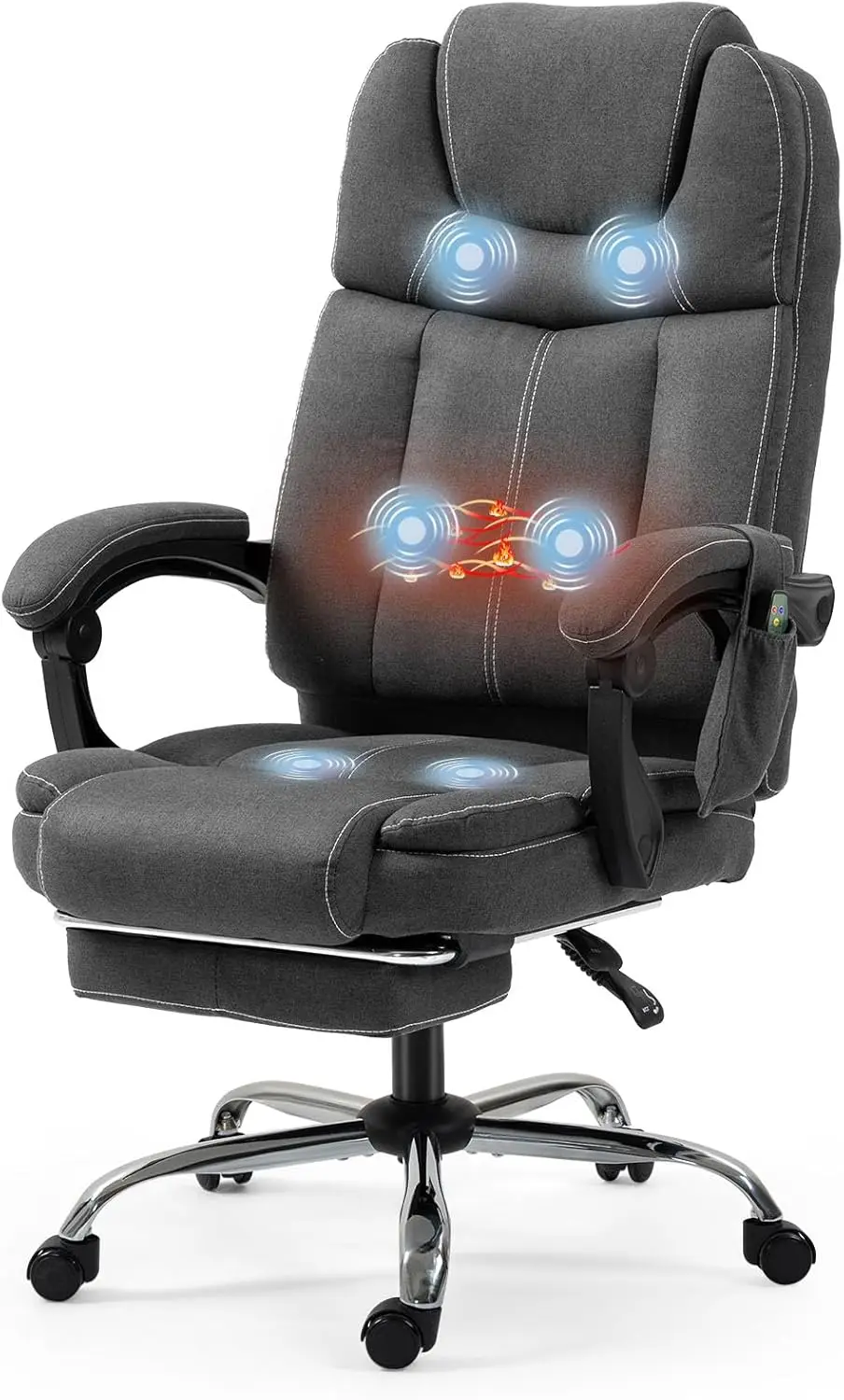 Massage Office Chair With Footrest, Ergonomic Adjustable Reclining Executive Home Desk Chair W/ 6 Vibration Points & Heat, Dark
Massage Office Chair With Footrest, Ergonomic Adjustable Reclining Executive Home Desk Chair W/ 6 Vibration Points & Heat, Dark