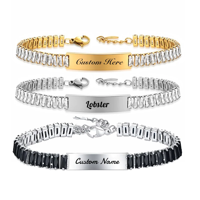 Custom Text Stainless Steel Bracelet Zircon with Metal Steel Lettering Bracelet Fashion Design Jewelry Mother's Day Gift for Her
Custom Text Stainless Steel Bracelet Zircon with Metal Steel Lettering Bracelet Fashion Design Jewelry Mother's Day Gift for Her