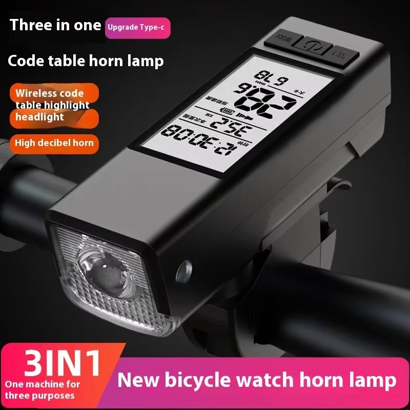 Three in One Bicycle Wireless GPS Code Table Horn Light Anti Glare Type-C Rechargeable Bike Light Multifunctional Road Bicycle
Three in One Bicycle Wireless GPS Code Table Horn Light Anti Glare Type-C Rechargeable Bike Light Multifunctional Road Bicycle