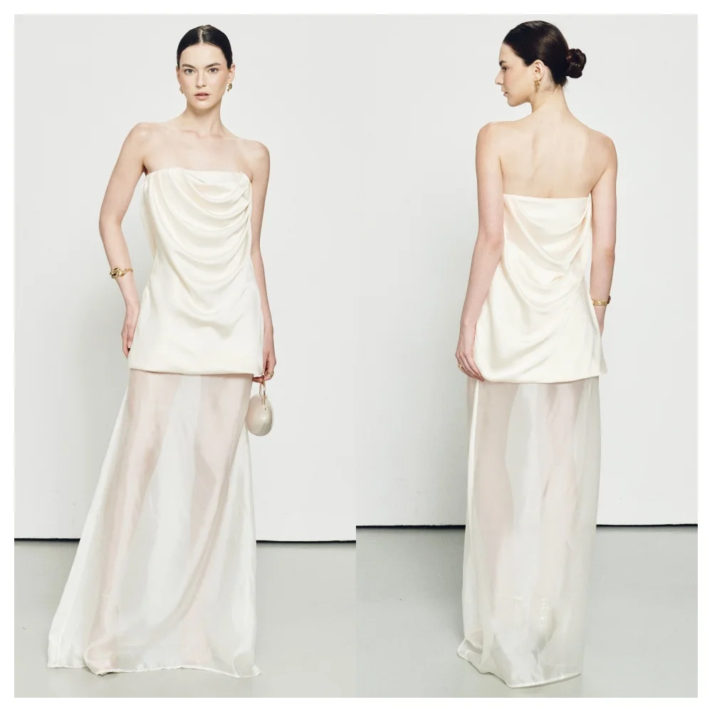 Customized Formal White Satin Evening Dress Temperament Strapless Sleeveless Party Dress Simple Straight Celebrity Gowns
Customized Formal White Satin Evening Dress Temperament Strapless Sleeveless Party Dress Simple Straight Celebrity Gowns
