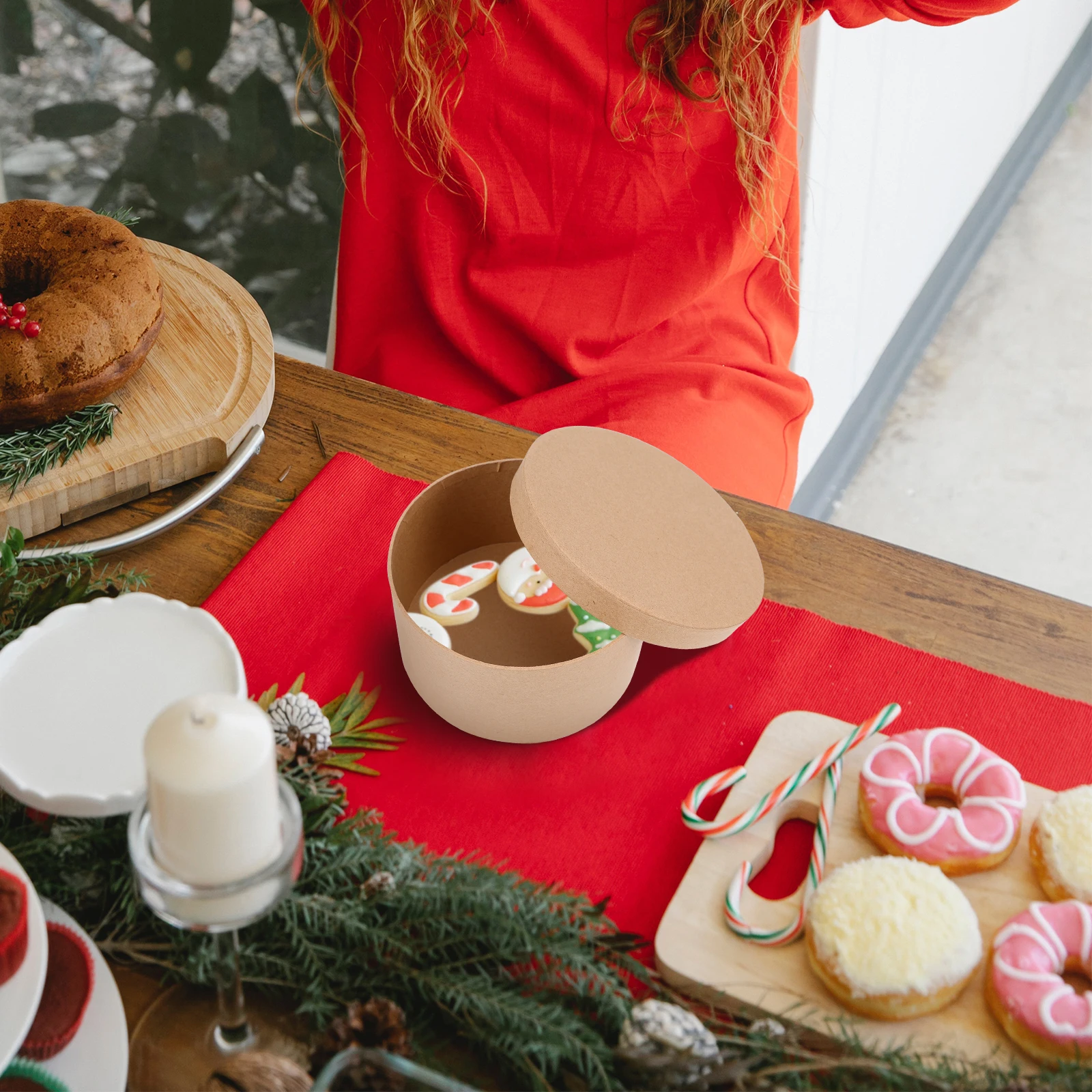 1pcs Round Kraft Paper Box 125x125x6 Cookies Candy Cake Baking Storage Gift Boxes Sweets Container Durable Portable
1pcs Round Kraft Paper Box 125x125x6 Cookies Candy Cake Baking Storage Gift Boxes Sweets Container Durable Portable