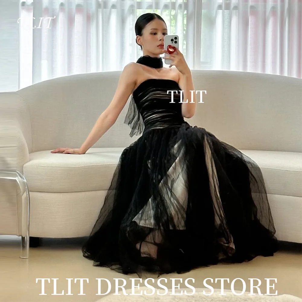 TLIT Elegant Black Tulle Evening Dress Korea Wedding Dress Photo Shoot Strapless Off the Shoulder Prom Gowns Customized Corset
TLIT Elegant Black Tulle Evening Dress Korea Wedding Dress Photo Shoot Strapless Off the Shoulder Prom Gowns Customized Corset