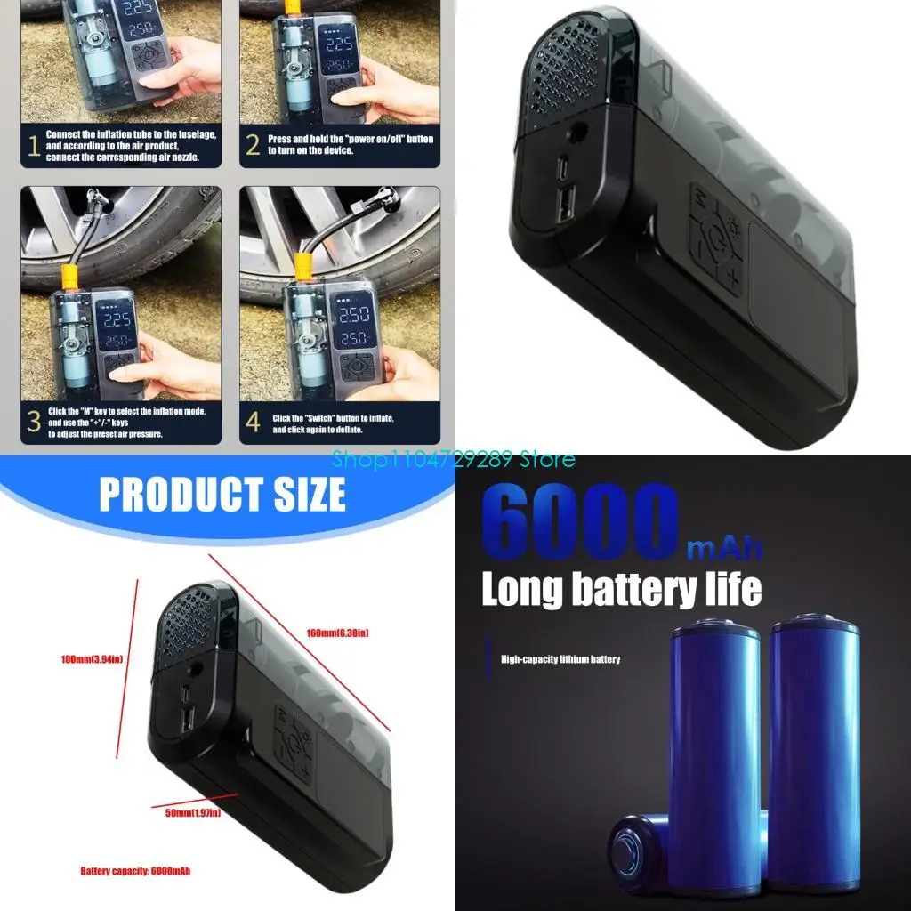 D8KE Digital Display Screen Tire Inflator for Car Bike Motorcycle Car Air Compressor
D8KE Digital Display Screen Tire Inflator for Car Bike Motorcycle Car Air Compressor