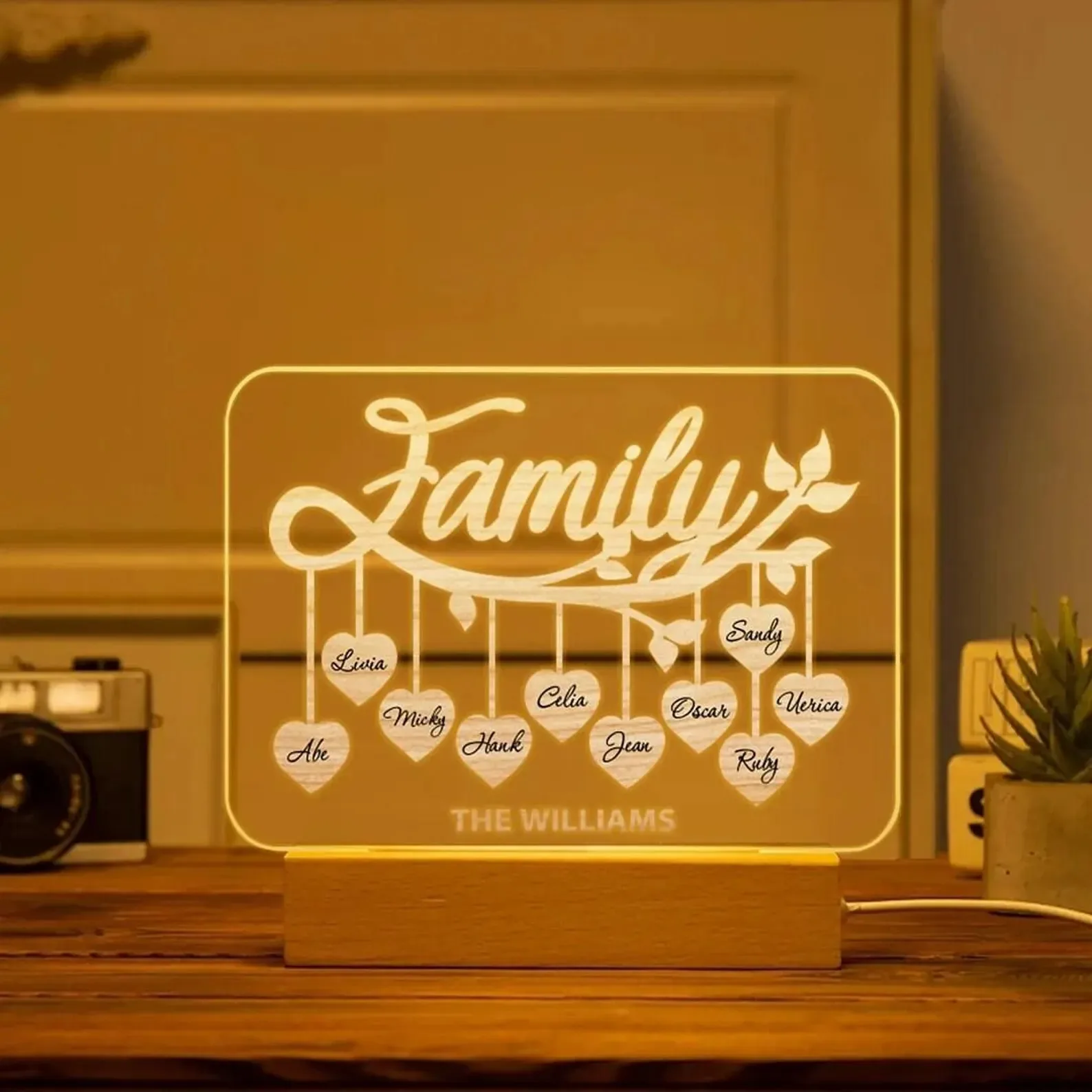 Creative Family Tree Acrylic Night Light Custom Personalized Name Engraving Stylish Family Ornament Memorial Gift For Mom
Creative Family Tree Acrylic Night Light Custom Personalized Name Engraving Stylish Family Ornament Memorial Gift For Mom
