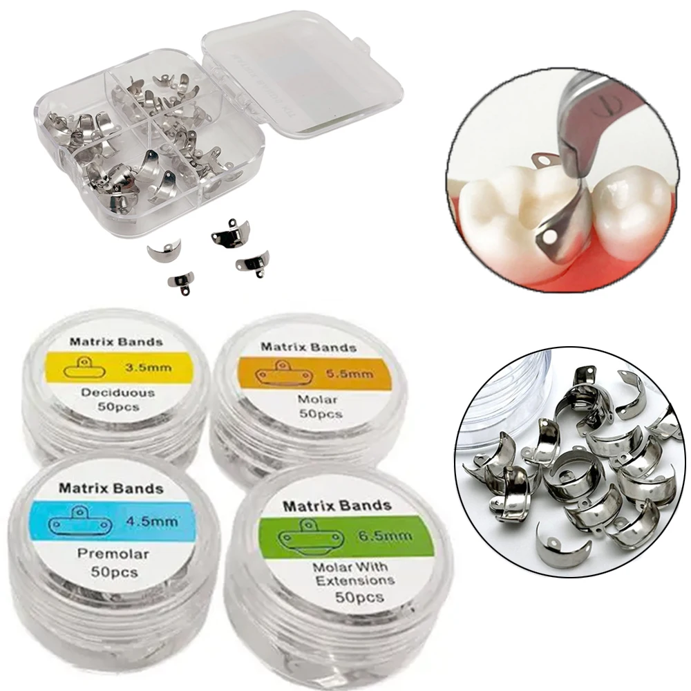Professional Dental Contoured Metal Matrix Bands Kit 3.5-6.5mm - Stainless Steel Teeth Restoration Tools for Dentists
Professional Dental Contoured Metal Matrix Bands Kit 3.5-6.5mm - Stainless Steel Teeth Restoration Tools for Dentists