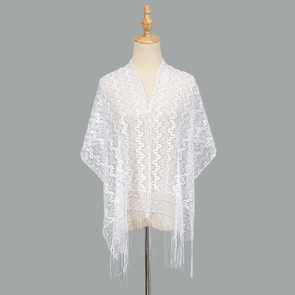 Women's Fashion Ethnic Style Tulle Headscarf Hollow-out Elegant Tassel Shawl Striped Long Scarf Evening Prom Party
Women's Fashion Ethnic Style Tulle Headscarf Hollow-out Elegant Tassel Shawl Striped Long Scarf Evening Prom Party