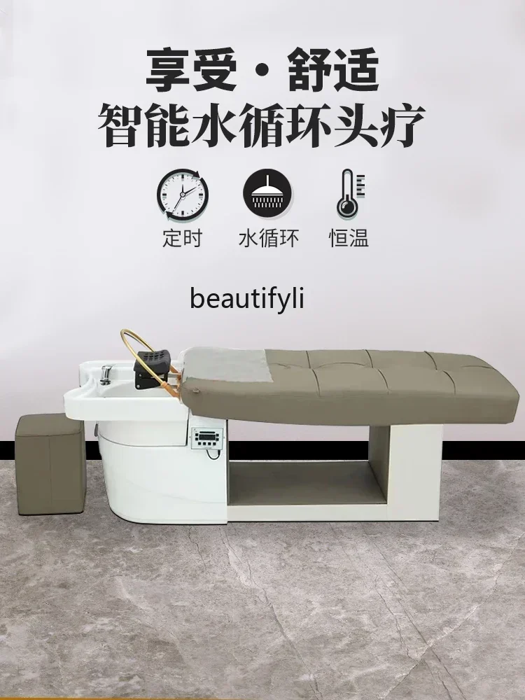 Thai massage head treatment fumigation hairdresser beauty salon lying flat shampoo bed
Thai massage head treatment fumigation hairdresser beauty salon lying flat shampoo bed