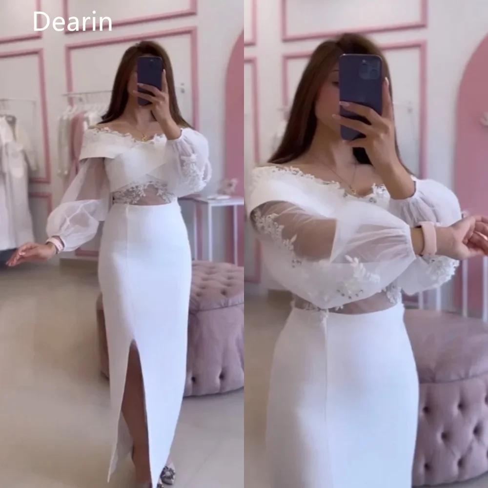 Customized Formal Gown Prom Dearin Off-the-shoulder Column Ankle Length Skirts Tulle Lace Bespoke Occasion Dresses Evening Dre
Customized Formal Gown Prom Dearin Off-the-shoulder Column Ankle Length Skirts Tulle Lace Bespoke Occasion Dresses Evening Dre