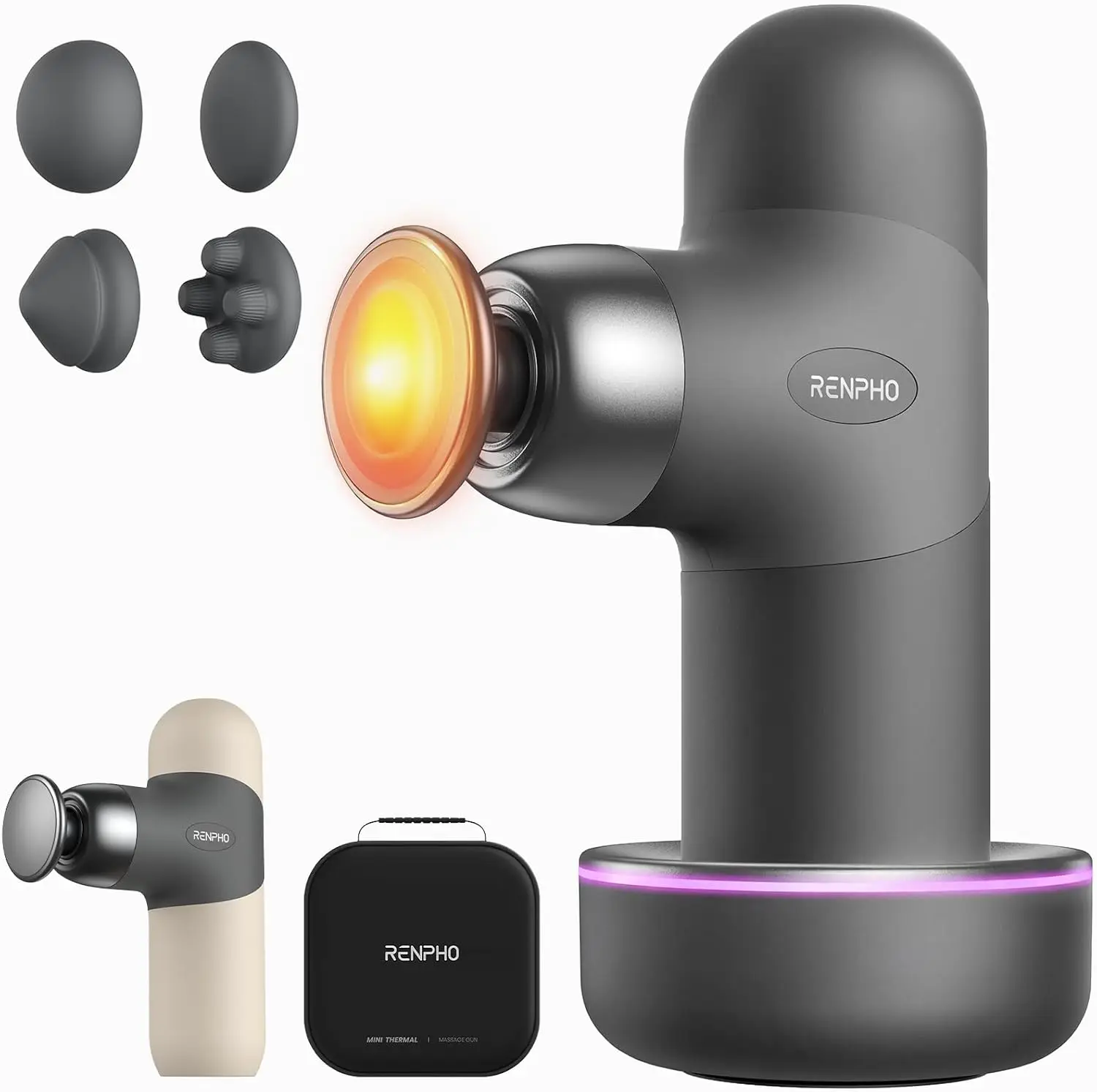 RENPHO Mini Thermal Deluxe Massage Gun with Quick Charging Dock and Heat, Mothers Day Gifts, Color Silicone Sleeves, Travel Size
RENPHO Mini Thermal Deluxe Massage Gun with Quick Charging Dock and Heat, Mothers Day Gifts, Color Silicone Sleeves, Travel Size