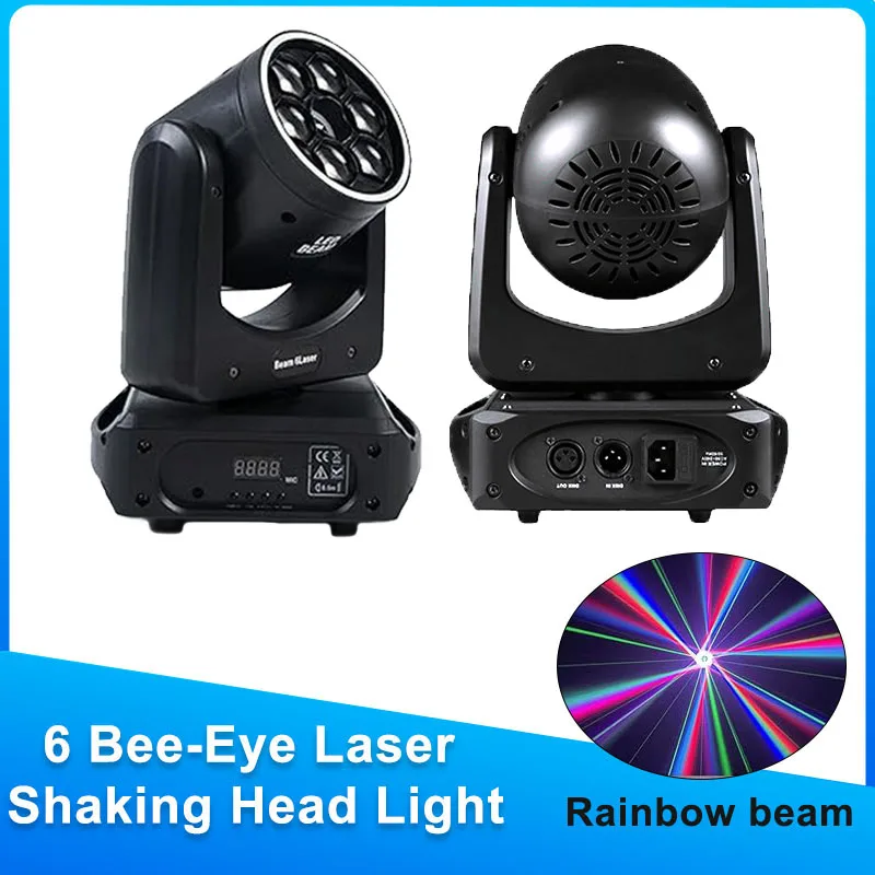 Mini LED 6 Bee Eye Lights 4in1 Moving Head Light Bee Eye Rotating Beam Effect for Club DJ Disco Bar Party Stage
Mini LED 6 Bee Eye Lights 4in1 Moving Head Light Bee Eye Rotating Beam Effect for Club DJ Disco Bar Party Stage