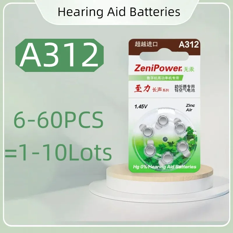 6-60PCS Zenipower baterías para audífonos A312 312A ZA312 312 PR41 S312 batería de Zinc Air
6-60PCS Zenipower baterías para audífonos A312 312A ZA312 312 PR41 S312 batería de Zinc Air