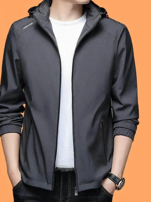Men's Spring New Arrival High Quali Busin Casual Hooded Jaet Thin Zipper Coat Loose Fit Long Sve No Collar Design
Men's Spring New Arrival High Quali Busin Casual Hooded Jaet Thin Zipper Coat Loose Fit Long Sve No Collar Design