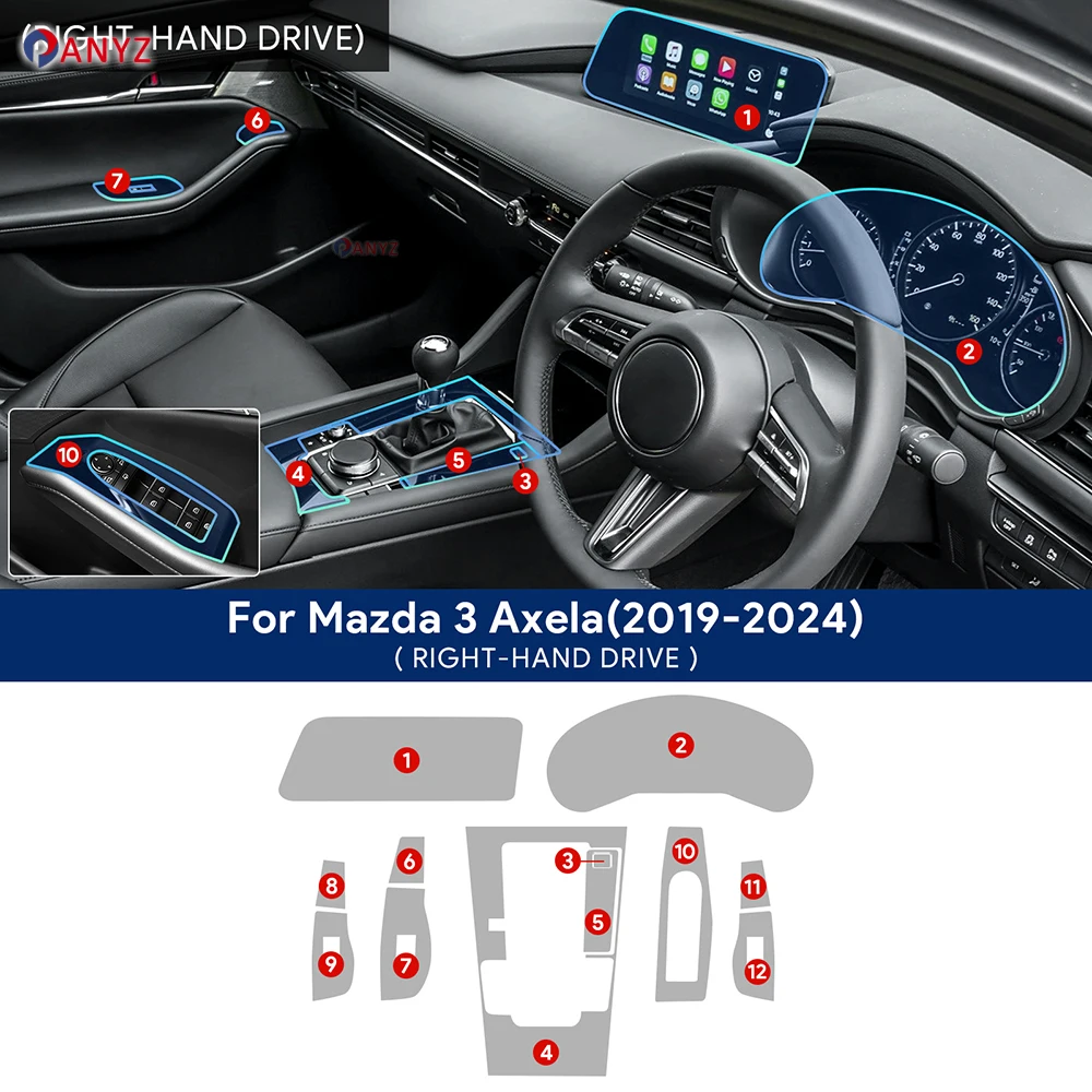 Внутренняя пленка автомобиля, центральная консоль, навигационный экран, прозрачная защитная пленка из ТПУ для Mazda 3 Axela 2019-2024, защита от царапин
Внутренняя пленка автомобиля, центральная консоль, навигационный экран, прозрачная защитная пленка из ТПУ для Mazda 3 Axela 2019-2024, защита от царапин