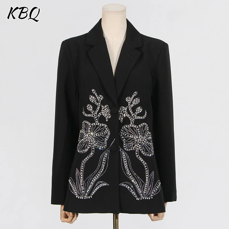 KBQ Solid Spliced Sequins Elegant Chic Blazer For Women Notched Collar Long Sleeve Temperament Jackets Female Fashion Style New
KBQ Solid Spliced Sequins Elegant Chic Blazer For Women Notched Collar Long Sleeve Temperament Jackets Female Fashion Style New