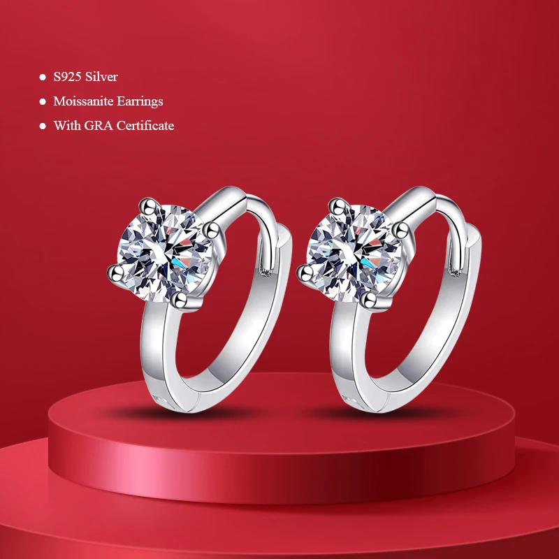 Simple Style Pure 925 Silver Round GRA Moissanite Earrings Stud for Women White Gold Sparkling Party Earrings Jewelry
Simple Style Pure 925 Silver Round GRA Moissanite Earrings Stud for Women White Gold Sparkling Party Earrings Jewelry