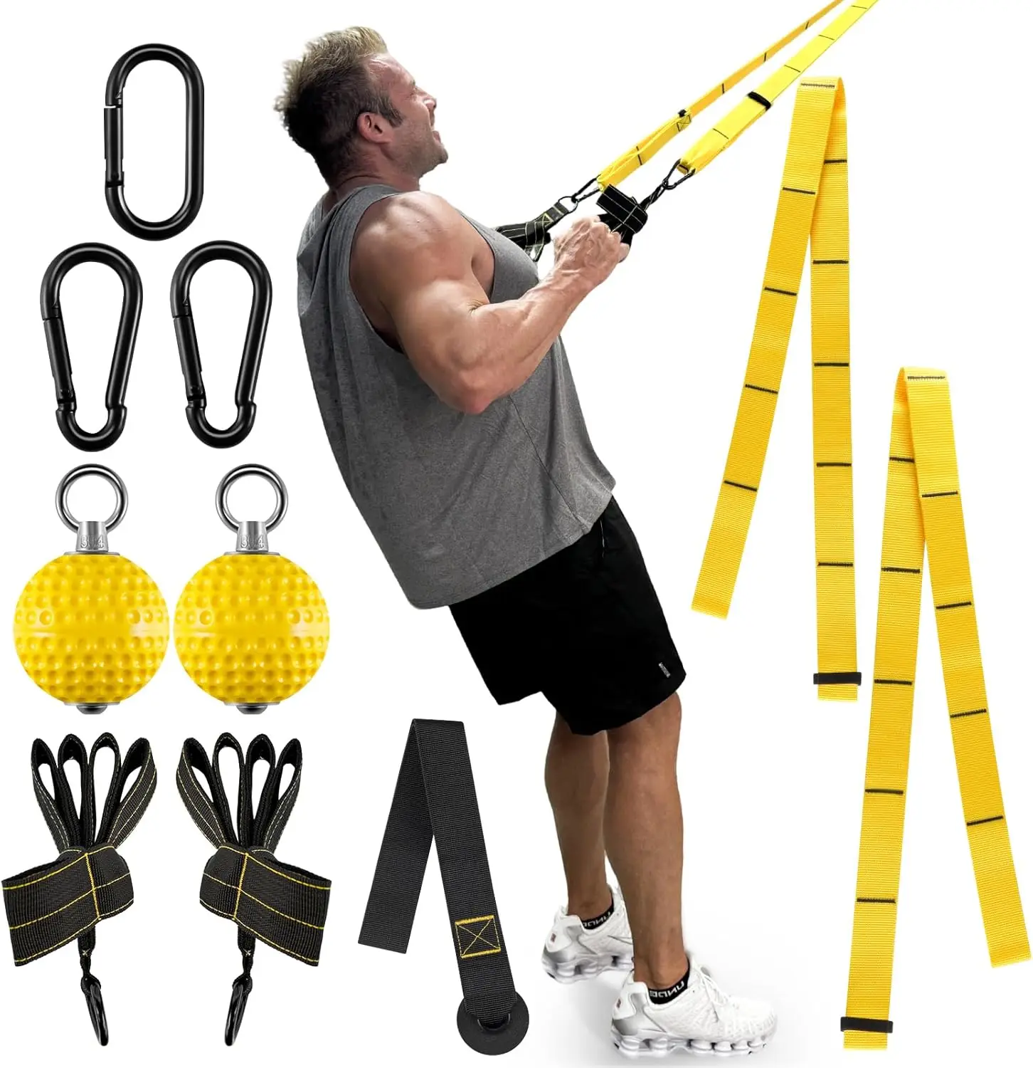 Pull Up Grip Balls & Finger Straps Set for Dead Hangs, Climbing, Home Gym Training
Pull Up Grip Balls & Finger Straps Set for Dead Hangs, Climbing, Home Gym Training